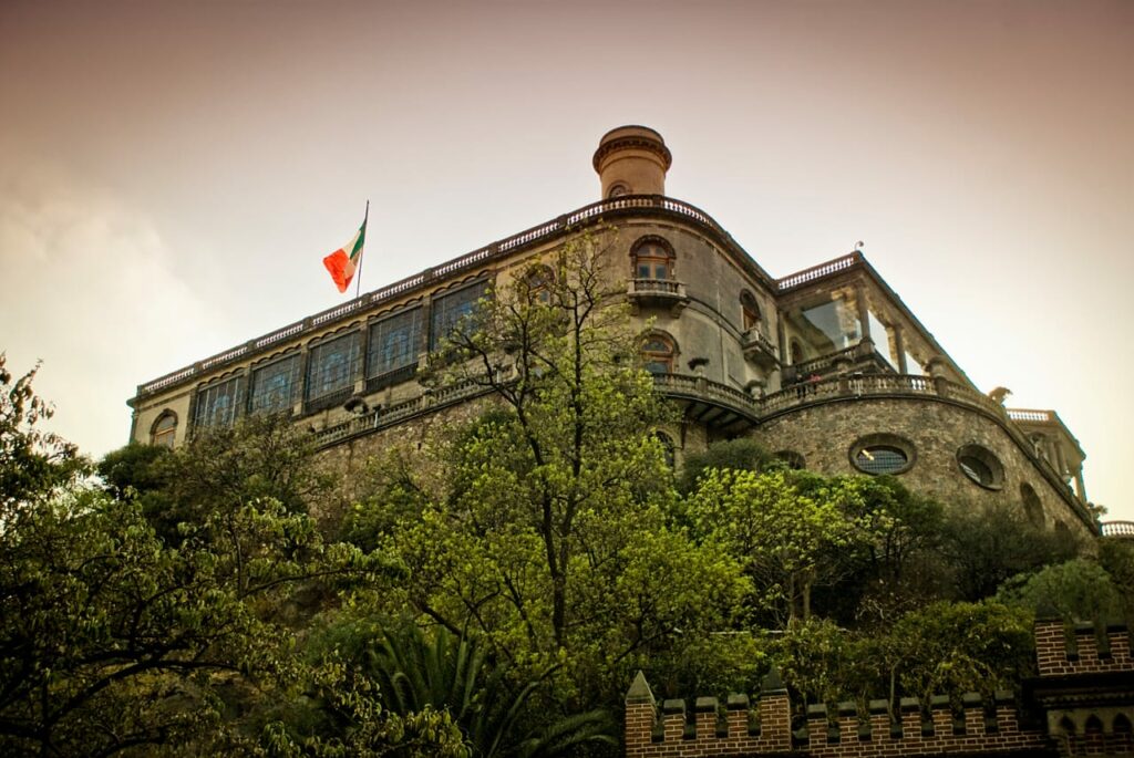 view of Chapultepec Castle from below