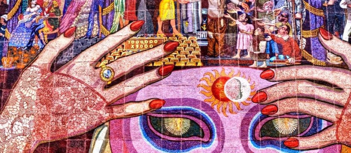 Diego Rivera mosaic mural in Mexico City